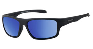 sonic 53664 satin black grey blue mirror polarised sunglasses